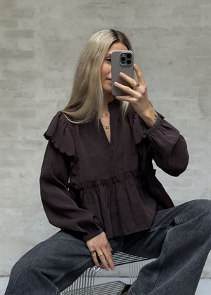 Terra frill bluse Chocolate Plum Second Female 